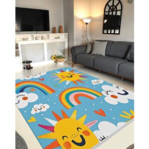 Oturma Odası Halısı, Makinede Yıkanabilir, Kolay Temizlenebilir, Toz Ve Tüy Tutmaz, Kaymaz, Evcil Hayvan Dostu