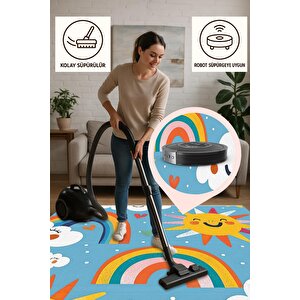 Oturma Odası Halısı, Makinede Yıkanabilir, Kolay Temizlenebilir, Toz Ve Tüy Tutmaz, Kaymaz, Evcil Hayvan Dostu