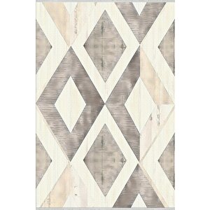 Robot Süpürgeye Uygun Halı – Pamuk Dokuma Taban Halı – Bej; Gri – Modern Geometrik Tasarım, Makinede Yıkanabilir, Kolay Temizlenebilir, Toz Ve Tüy Tutmaz, Kaymaz, Evcil Hayvan Dostu 160x180 cm