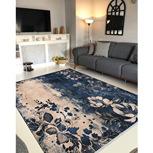 Pamuk Dokuma Taban Halı – Makinede Yıkanabilir, Kolay Temizlenebilir, Toz Ve Tüy Tutmaz, Kaymaz, Evcil Hayvan Dostu 150x150 cm