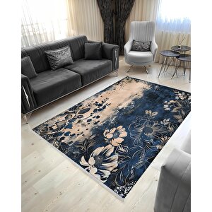 Pamuk Dokuma Taban Halı – Makinede Yıkanabilir, Kolay Temizlenebilir, Toz Ve Tüy Tutmaz, Kaymaz, Evcil Hayvan Dostu 150x150 cm