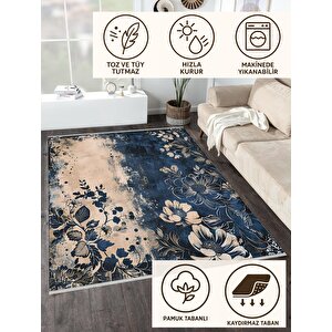 Pamuk Dokuma Taban Halı – Makinede Yıkanabilir, Kolay Temizlenebilir, Toz Ve Tüy Tutmaz, Kaymaz, Evcil Hayvan Dostu