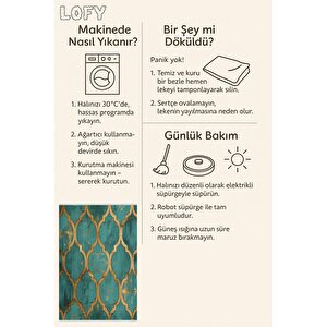 Salon Halısı, Pamuk Dokuma Taban – Makinede Yıkanabilir, Kolay Temizlenebilir, Toz Ve Tüy Tutmaz, Kaymaz, Evcil Hayvan Dostu