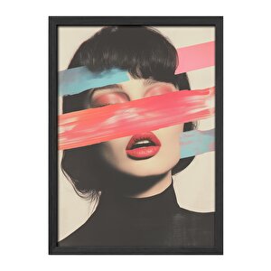 Ahşap Duvar Tablosu - Eşsiz Tasarım, Ahşap Çerçeve - Siyah Renk Seçeneği Ile Retro Sürreal Duvar Dekorasyonu