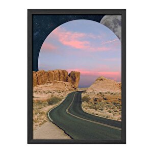 Ahşap Duvar Tablosu - Eşsiz Tasarım, Ahşap Çerçeve - Siyah Renk Seçeneği Ile Retro Sürreal Duvar Dekorasyonu