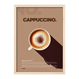 Cappuccino Kahve Tablosu – Köpüklü Sunumlu Modern Ahşap Duvar Dekoru