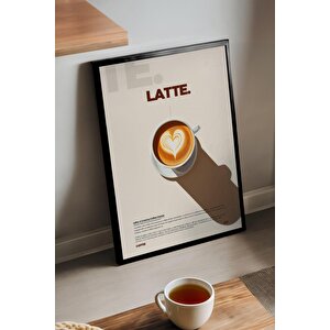 Latte Kahve Tablosu – Kalp Latte Art Temalı Ahşap Duvar Dekoru