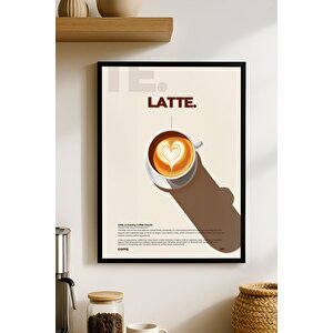 Latte Kahve Tablosu – Kalp Latte Art Temalı Ahşap Duvar Dekoru