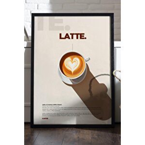 Latte Kahve Tablosu – Kalp Latte Art Temalı Ahşap Duvar Dekoru