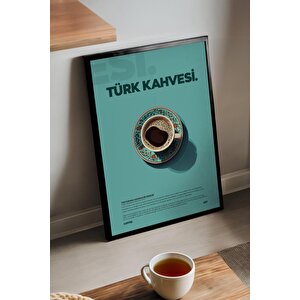 Türk Kahvesi Tablosu – Geleneksel Fincanlı Ahşap Duvar Dekoru