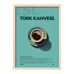 Türk Kahvesi Tablosu – Geleneksel Fincanlı Ahşap Duvar Dekoru