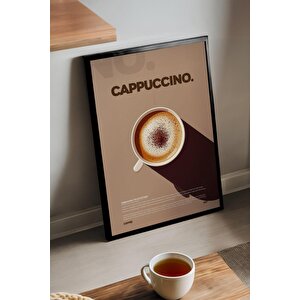 Cappuccino Kahve Tablosu – Köpüklü Sunumlu Modern Ahşap Duvar Dekoru