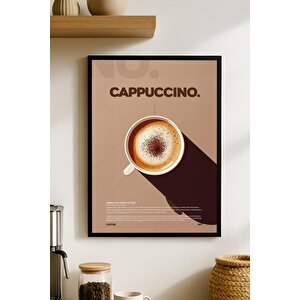 Cappuccino Kahve Tablosu – Köpüklü Sunumlu Modern Ahşap Duvar Dekoru