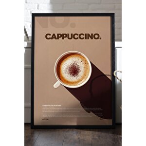 Cappuccino Kahve Tablosu – Köpüklü Sunumlu Modern Ahşap Duvar Dekoru