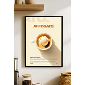 Affogato Kahve Duvar Tablosu – Modern Minimalist Ahşap Dekor