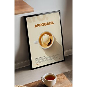 Affogato Kahve Duvar Tablosu – Modern Minimalist Ahşap Dekor