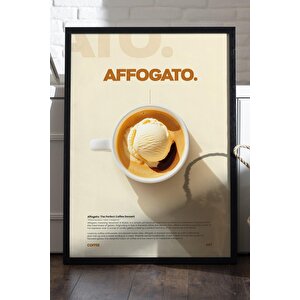 Affogato Kahve Duvar Tablosu – Modern Minimalist Ahşap Dekor