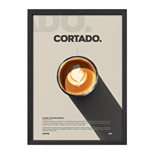 Cortado Kahve Tablosu – Latte Art Detaylı Modern Ahşap Duvar Dekoru