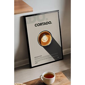 Cortado Kahve Tablosu – Latte Art Detaylı Modern Ahşap Duvar Dekoru