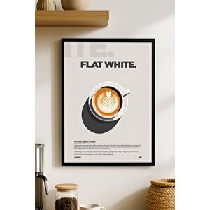 Flat White Kahve Tablosu – Latte Art Temalı Modern Ahşap Duvar Dekoru