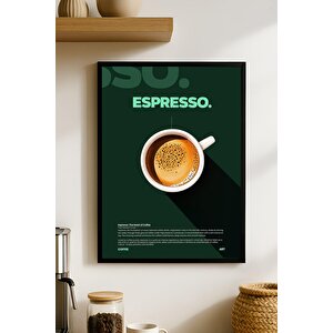 Espresso Kahve Tablosu – Yoğun Ve Koyu Kahve Temalı Ahşap Duvar Dekoru
