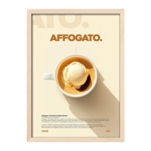 Affogato Kahve Duvar Tablosu – Modern Minimalist Ahşap Dekor