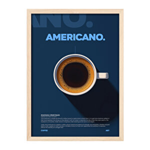 Americano Kahve Posteri – Modern Ahşap Çerçeveli Duvar Tablosu