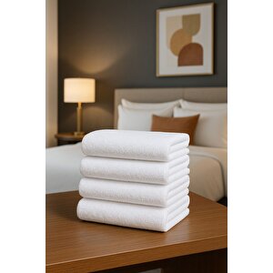 4 Adet Otel Havlusu Beyaz 50x85 Cm 200 Gram Bukle - Armür El Yüz Havlusu