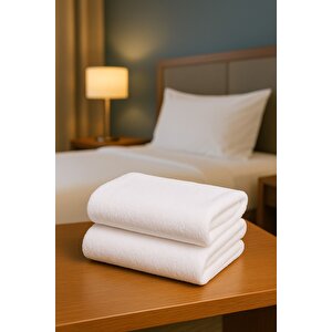4 Adet Otel Havlusu Beyaz 50x85 Cm 200 Gram Bukle - Armür El Yüz Havlusu