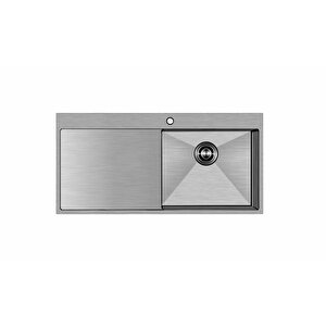 Via Lattea 6174 Soldan Damlalıklı Mutfak Eviyesi 100 Cm X 51 Cm Mat Gri