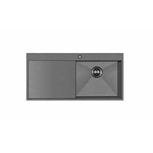 Via Lattea 6174 Soldan Damlalıklı Mutfak Eviyesi 100 Cm X 51 Cm Siyah