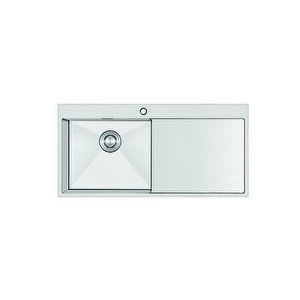 Crauf 100 Cm X 51 Cm Via Lattea Batarya Delikli El Yapımı Sağ Damlalıklı 304 Paslanmaz Çelik Eviye Inox