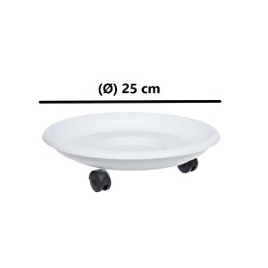 So-tt01 Tekerlekli Saksı Tabağı No 1 Beyaz 3 Adet