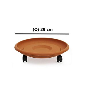 So-tt02 Tekerlekli Saksı Tabağı No 2 Kiremit 3 Adet