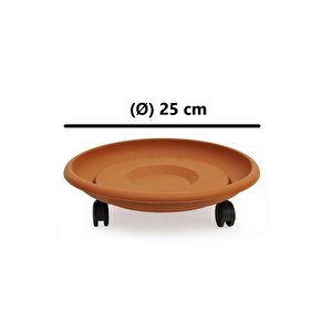 So-tt01 Tekerlekli Saksı Tabağı No 1 Kiremit 3 Adet