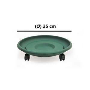 So-tt01 Tekerlekli Saksı Tabağı No 1 Yeşil 3 Adet