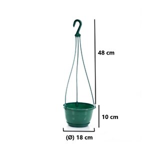 So-sm01 Safir Makrome Askılı Balkon Saksı 1,7 Lt Yeşil 6 Adet