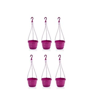 So-sm02 Safir Makrome Askılı Balkon Saksı 3.4 Lt Vişne 6 Adet