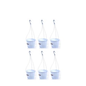 So-sm01 Safir Makrome Askılı Balkon Saksı 1,7 Lt Beyaz 6 Adet