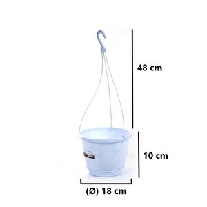 So-sm01 Safir Makrome Askılı Balkon Saksı 1,7 Lt Beyaz 6 Adet