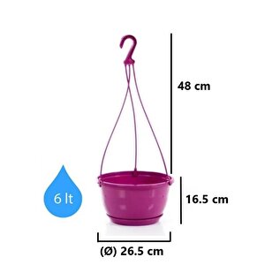 So-sm03 Safir Makrome Askılı Balkon Saksı 6 Lt Vişne 6 Adet
