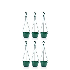 So-sm02 Safir Makrome Askılı Balkon Saksı 3.4 Lt Yeşil 6 Adet