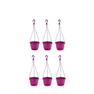 So-sm01 Safir Makrome Askılı Balkon Saksı 1,7 Lt Vişne 6 Adet