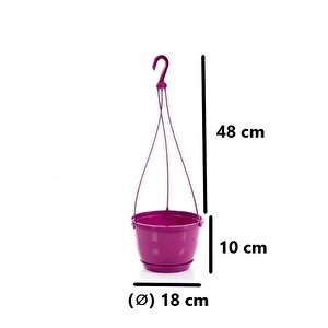 So-sm01 Safir Makrome Askılı Balkon Saksı 1,7 Lt Vişne 6 Adet