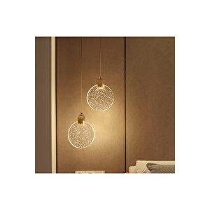 Modern Elegance Luxury Sarkıt Kristal Camlı Led Avize Gold Sarı 2 Adet Set Fiyat