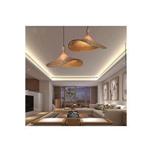 Modern Nordic Tasarım Bamboo Avize Hasır Avize 1.sınıf Kalite Naturel Ferahlık Katar
