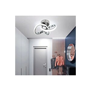 Modern Plafonyer Salon Mutfak Oturma Odası Avize Boomerang Led Avize Krom Beyaz Işık Ledli Avize
