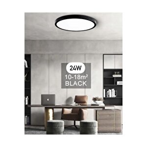 30x30 Büyük Boy Led Avize Tavana Sıfır 6500k Buz Beyazı Işık Panel Aydınlatma Siyah Metal Kasa