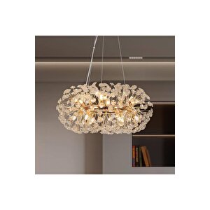Luxury Exclusive Collection Modern Kristal Taşlı Sarkıt Avize Gold Sarı 50 Cm Çap