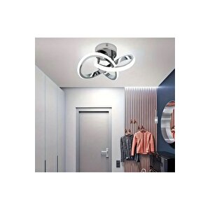 Modern 3 Renk Işıklı Salon Mutfak Oturma Odası Avize Plafonyer Tavan Mario Led Avize Krom